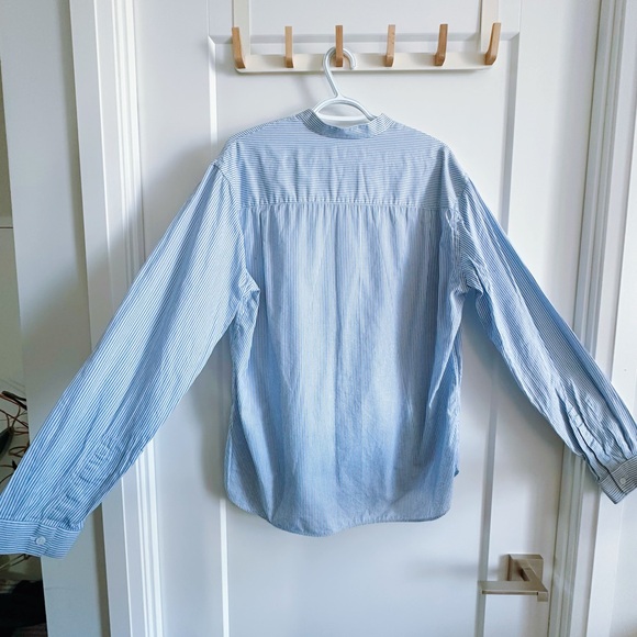 The Kooples Skull Button Light Blue Striped Men’s Shirt, L - Picture 8 of 8